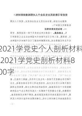 2021学党史个人剖析材料,2021学党史剖析材料800字-第2张图片-安安范文网