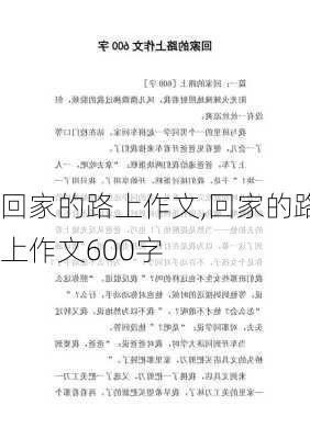 回家的路上作文,回家的路上作文600字-第1张图片-安安范文网