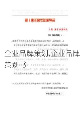 企业品牌策划,企业品牌策划书-第1张图片-安安范文网