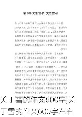 关于雪的作文600字,关于雪的作文600字左右-第1张图片-安安范文网