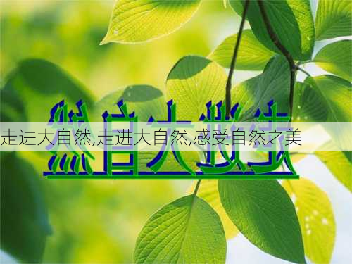 走进大自然,走进大自然,感受自然之美-第3张图片-安安范文网