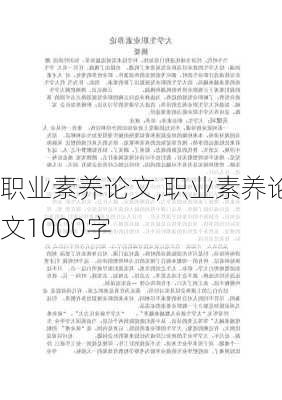 职业素养论文,职业素养论文1000字-第3张图片-安安范文网