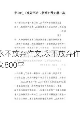 永不放弃作文,永不放弃作文800字-第1张图片-安安范文网