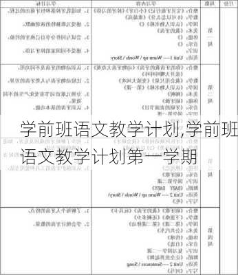 学前班语文教学计划,学前班语文教学计划第一学期-第1张图片-安安范文网