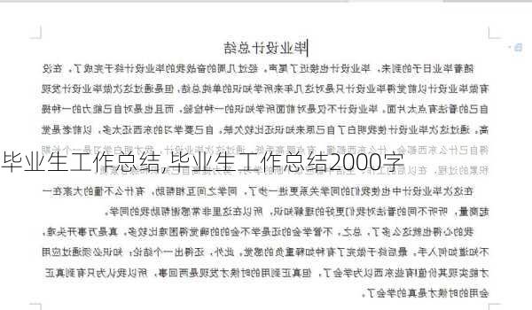 毕业生工作总结,毕业生工作总结2000字-第3张图片-安安范文网