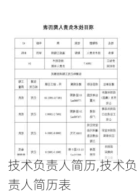 技术负责人简历,技术负责人简历表