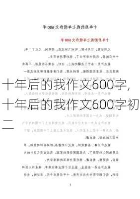 十年后的我作文600字,十年后的我作文600字初二-第2张图片-安安范文网