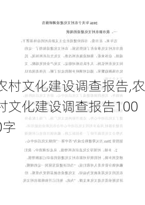 农村文化建设调查报告,农村文化建设调查报告1000字-第1张图片-安安范文网