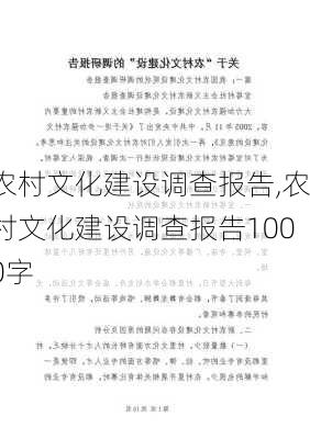 农村文化建设调查报告,农村文化建设调查报告1000字-第2张图片-安安范文网