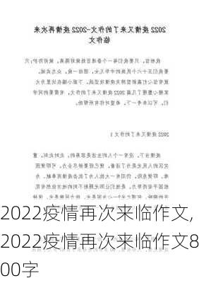 2022疫情再次来临作文,2022疫情再次来临作文800字-第2张图片-安安范文网