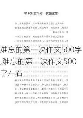 难忘的第一次作文500字,难忘的第一次作文500字左右-第2张图片-安安范文网