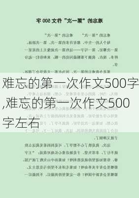 难忘的第一次作文500字,难忘的第一次作文500字左右-第3张图片-安安范文网