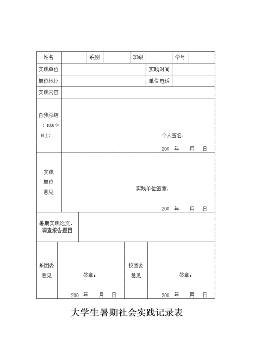 暑期社会实践报告表,暑期社会实践报告表格-第2张图片-安安范文网