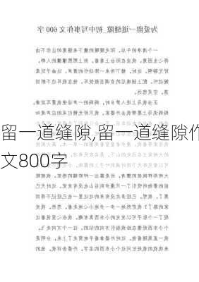 留一道缝隙,留一道缝隙作文800字-第3张图片-安安范文网