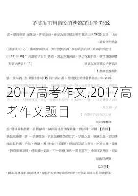 2017高考作文,2017高考作文题目-第2张图片-安安范文网