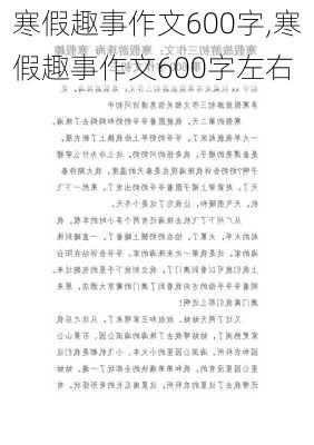 寒假趣事作文600字,寒假趣事作文600字左右