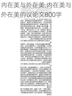 内在美与外在美,内在美与外在美的议论文800字