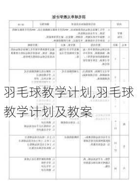 羽毛球教学计划,羽毛球教学计划及教案-第3张图片-安安范文网