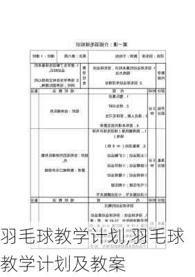 羽毛球教学计划,羽毛球教学计划及教案-第2张图片-安安范文网