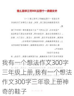 我有一个想法作文300字三年级上册,我有一个想法作文300字三年级上册神奇的鞋子-第3张图片-安安范文网