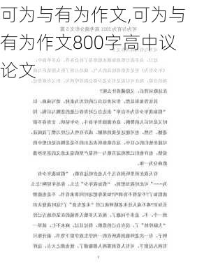 可为与有为作文,可为与有为作文800字高中议论文-第1张图片-安安范文网