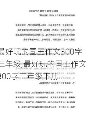 最好玩的国王作文300字三年级,最好玩的国王作文300字三年级下册-第2张图片-安安范文网