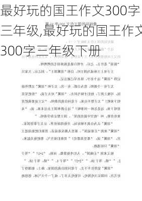 最好玩的国王作文300字三年级,最好玩的国王作文300字三年级下册-第3张图片-安安范文网