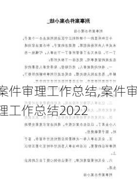 案件审理工作总结,案件审理工作总结2022-第1张图片-安安范文网