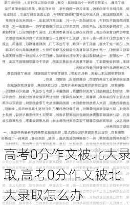 高考0分作文被北大录取,高考0分作文被北大录取怎么办-第1张图片-安安范文网