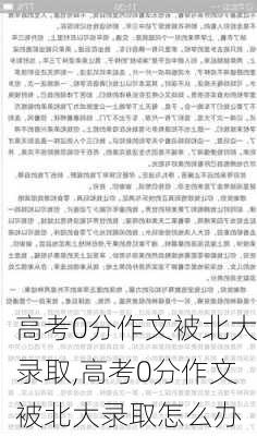 高考0分作文被北大录取,高考0分作文被北大录取怎么办-第3张图片-安安范文网