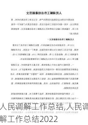 人民调解工作总结,人民调解工作总结2022-第1张图片-安安范文网