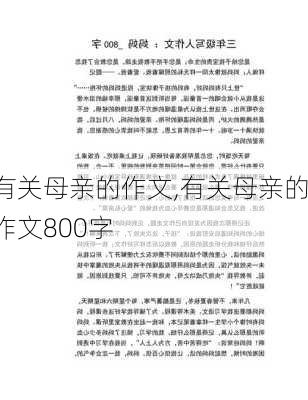 有关母亲的作文,有关母亲的作文800字-第3张图片-安安范文网