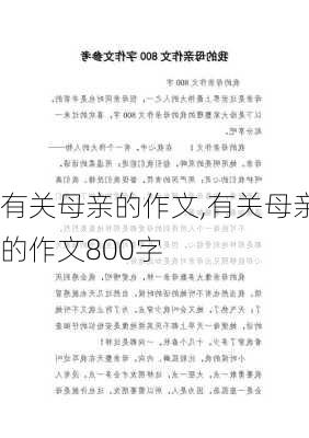 有关母亲的作文,有关母亲的作文800字-第2张图片-安安范文网