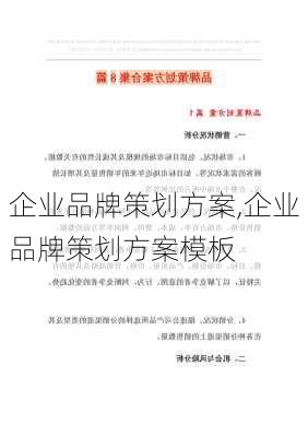 企业品牌策划方案,企业品牌策划方案模板-第2张图片-安安范文网