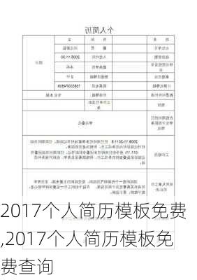 2017个人简历模板免费,2017个人简历模板免费查询-第3张图片-安安范文网