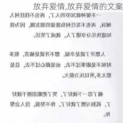 放弃爱情,放弃爱情的文案-第1张图片-安安范文网