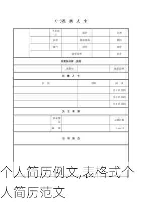 个人简历例文,表格式个人简历范文-第1张图片-安安范文网