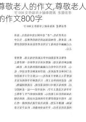 尊敬老人的作文,尊敬老人的作文800字-第3张图片-安安范文网