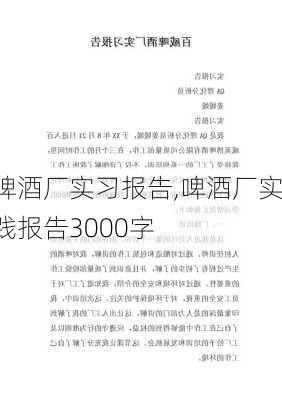 啤酒厂实习报告,啤酒厂实践报告3000字-第2张图片-安安范文网