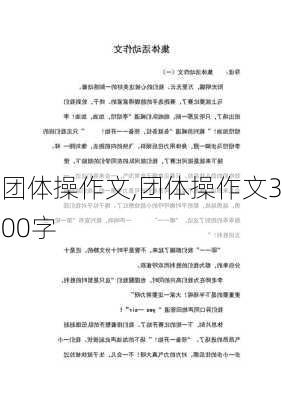 团体操作文,团体操作文300字-第2张图片-安安范文网