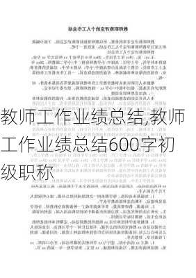 教师工作业绩总结,教师工作业绩总结600字初级职称-第1张图片-安安范文网