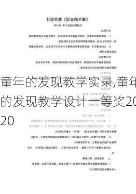 童年的发现教学实录,童年的发现教学设计一等奖2020-第3张图片-安安范文网