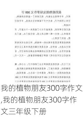 我的植物朋友300字作文,我的植物朋友300字作文三年级下册