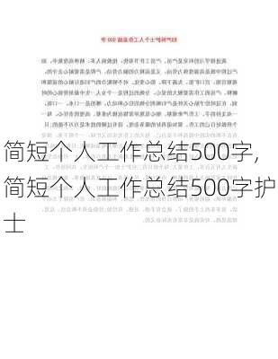 简短个人工作总结500字,简短个人工作总结500字护士-第1张图片-安安范文网