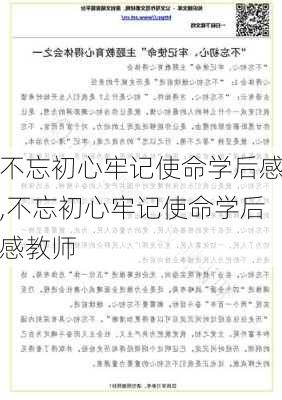 不忘初心牢记使命学后感,不忘初心牢记使命学后感教师-第2张图片-安安范文网