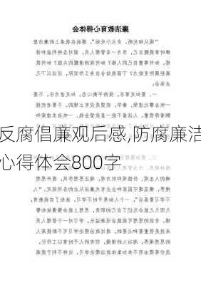 反腐倡廉观后感,防腐廉洁心得体会800字-第1张图片-安安范文网