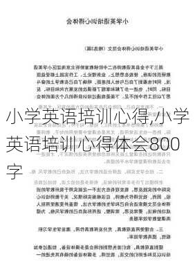 小学英语培训心得,小学英语培训心得体会800字-第1张图片-安安范文网