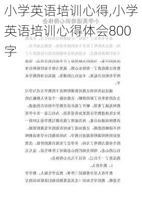 小学英语培训心得,小学英语培训心得体会800字-第3张图片-安安范文网