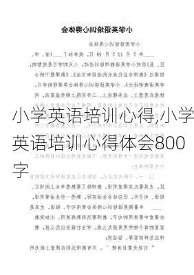 小学英语培训心得,小学英语培训心得体会800字-第2张图片-安安范文网