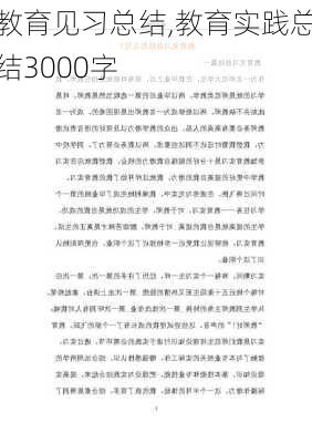 教育见习总结,教育实践总结3000字